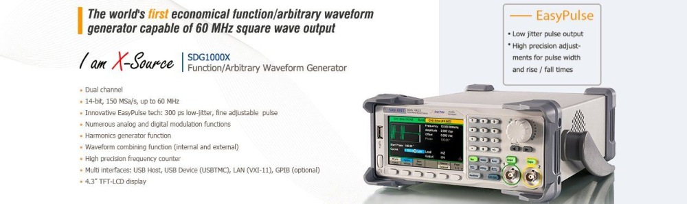 SDG1000X sarjan Arb/Funkt generaattorit