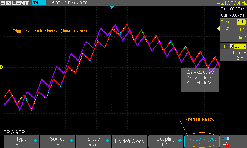 Trig Noise Reject Off