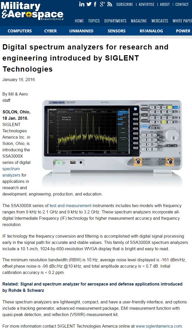 Military & Aerospace noted also SSA3000X